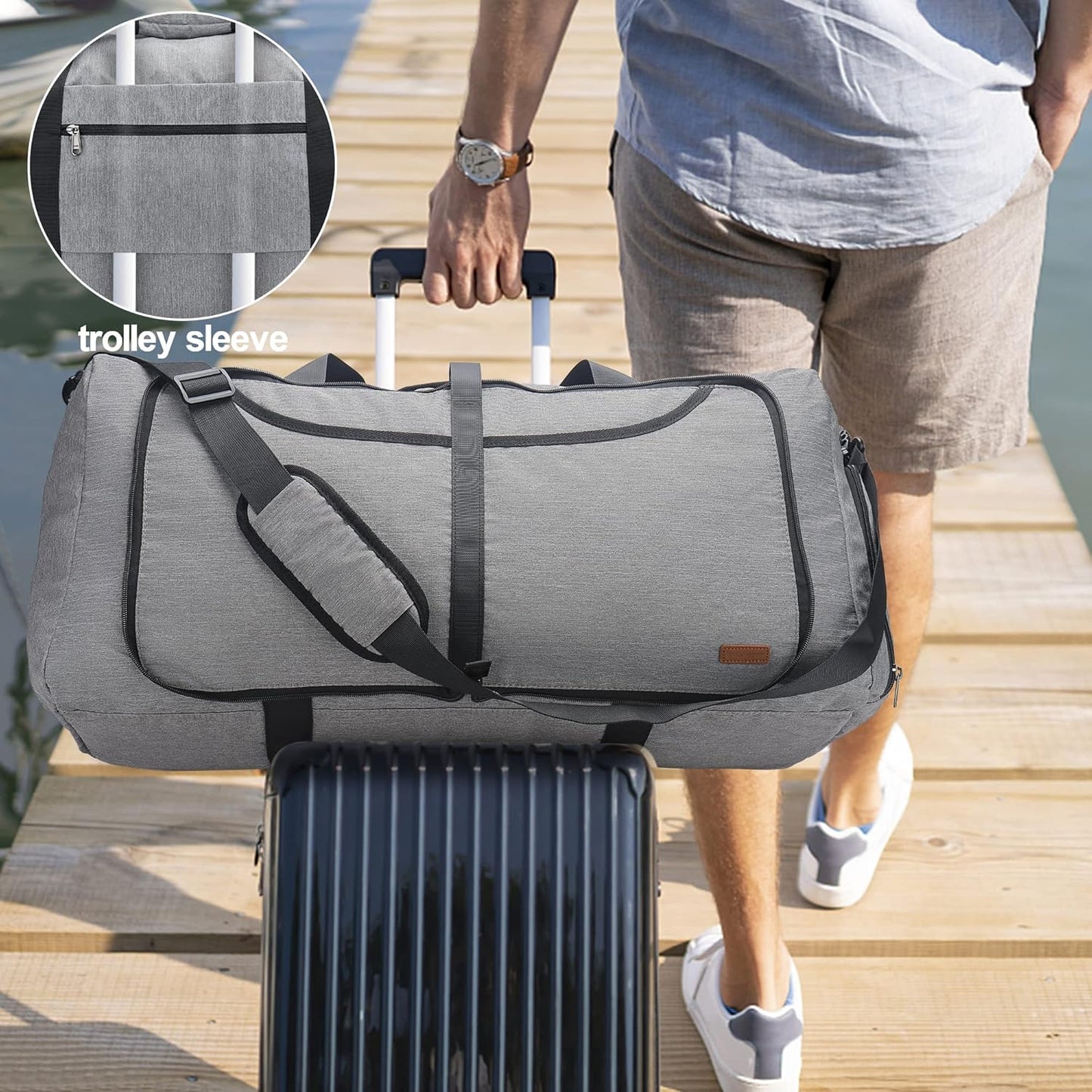 80L Duffle Bag for Travel, Large Foldable Waterproof Travel Duffel Bags Weekender Overnight Bag for