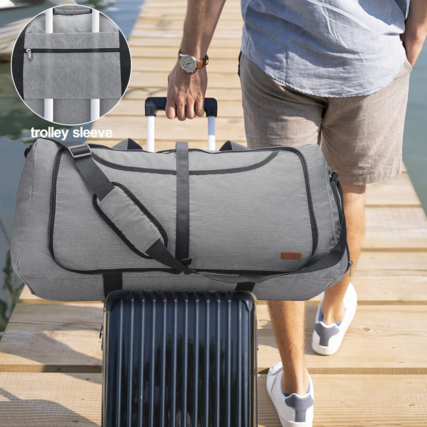 80L Duffle Bag for Travel, Large Foldable Waterproof Travel Duffel Bags Weekender Overnight Bag for