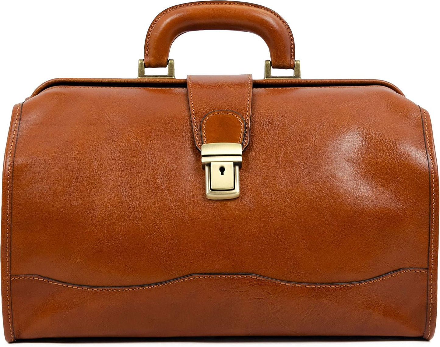 Time Resistance Leather Doctor Bag - Italian Handmade Medical Bag - Vintage Style Handbag - Real Leather Briefcase