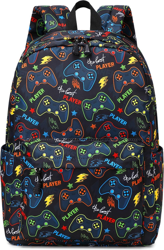 Backpack For Boy Elementary School Bookbag Durable Kid's Backpack Lightweight Travel Daypack (Black)
