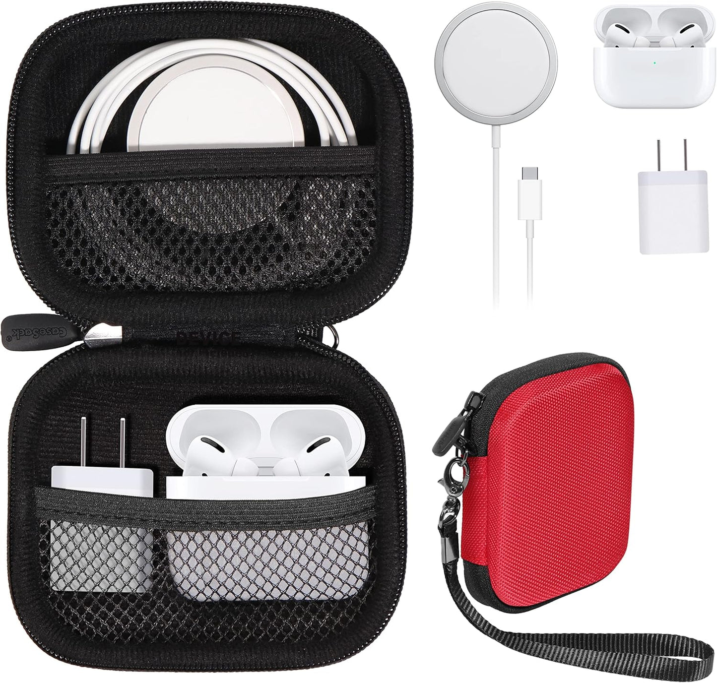 CaseSack All-in-One Case for iPhone MagSafe Charger & Battery Pack, Storage for Accessories/Power Adapter/Charge Cable/Docks, Compatible with AirPods 4/ Pro 3/2/ 1