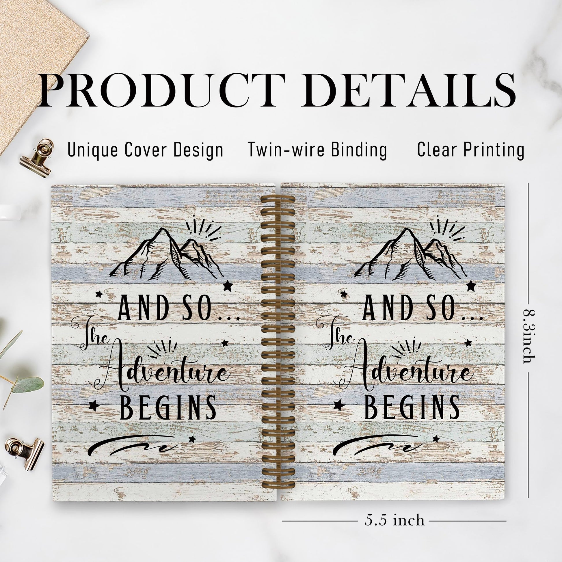 QLMX Camping Travelers Spiral Notebook, Adventure Travel Camp Journal Notebook, and So the