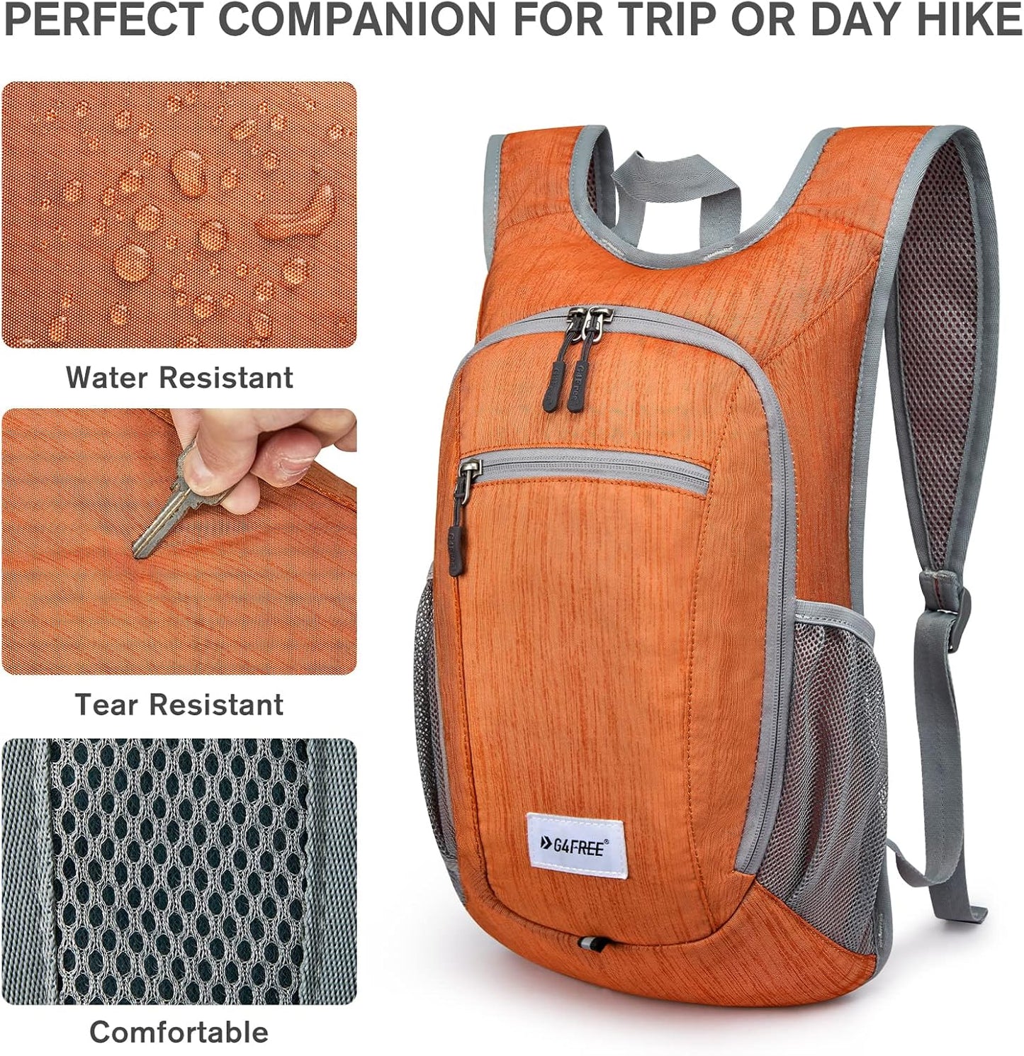 G4Free 10L/15L Hiking Backpack Lightweight Packable Hiking Daypack Small Travel Outdoor Foldable