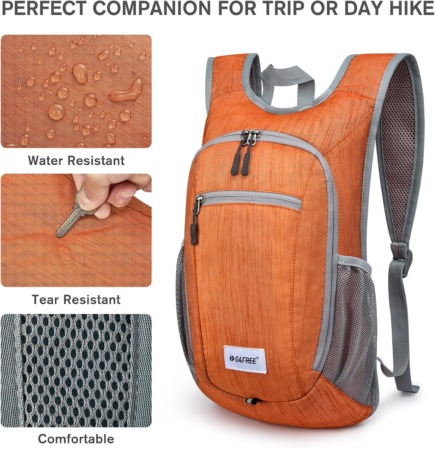 G4Free 10L/15L Hiking Backpack Lightweight Packable Hiking Daypack Small Travel Outdoor Foldable