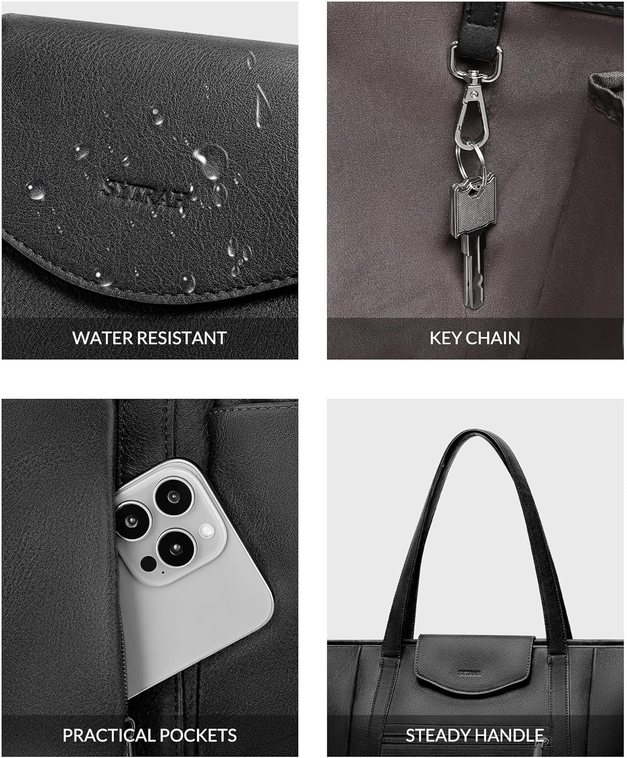 Laptop Bag for Women Designer Leather Laptop Backpack Purse, 16 inch Computer Tote Bags for Work