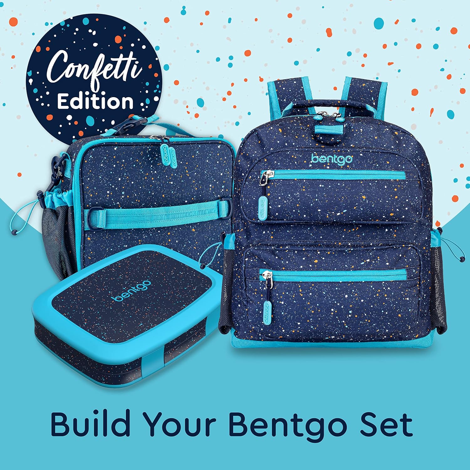 Bentgo Kids Confetti Backpack - Lightweight 14” Backpack for School, Travel & Daycare, Ideal for