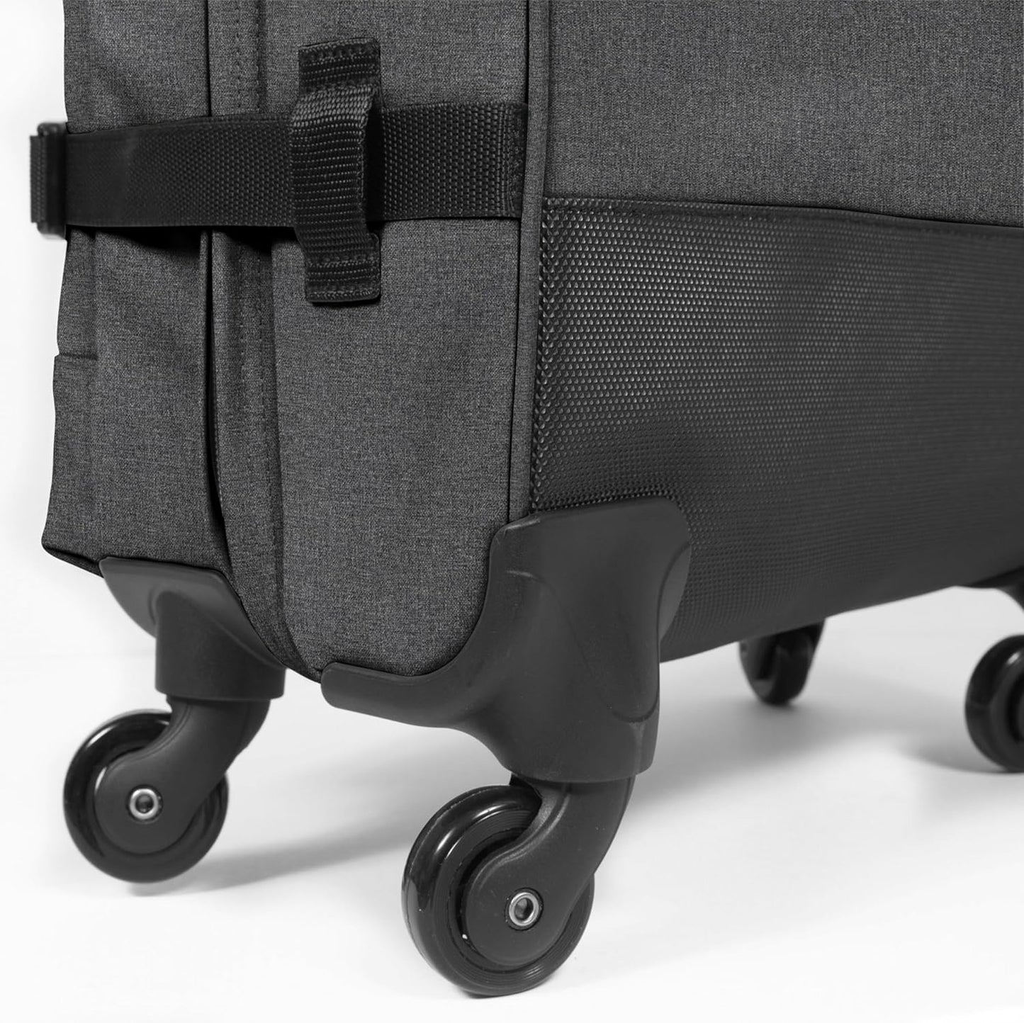EASTPAK Trans4 L – 80L Large Wheeled Luggage with Dual Compartments, TSA Lock, 360° Spinner Wheels, and Diamond-Embossed Handle, Black Denim