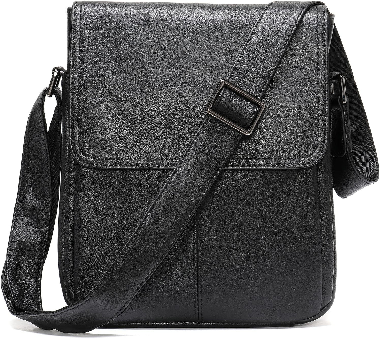 Genuine Leather Messenger Bags Mens Shoulder Crossbody purse Work Business Vintage lager Capacity