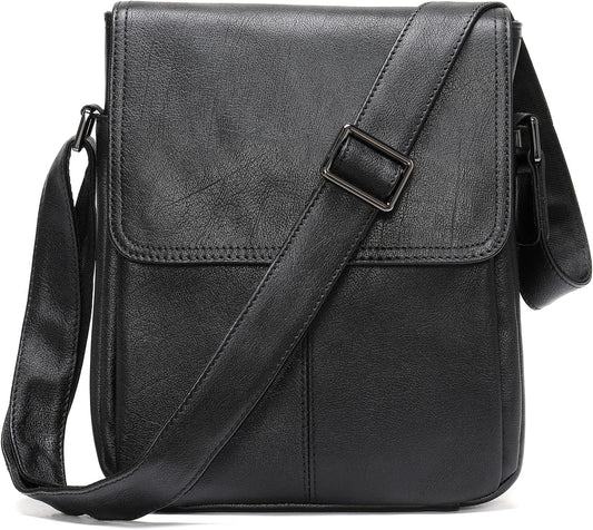 Genuine Leather Messenger Bags Mens Shoulder Crossbody purse Work Business Vintage lager Capacity