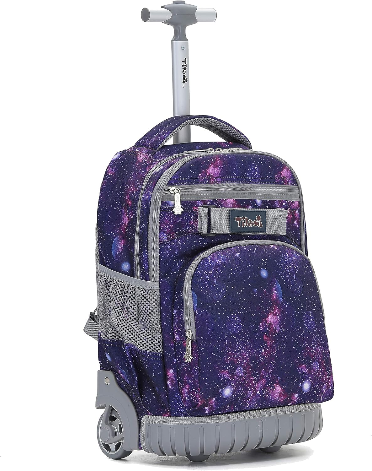 Tilami Rolling Backpack 19 inch Wheeled LAPTOP Boys Girls Travel School Student Trip, Universe Star