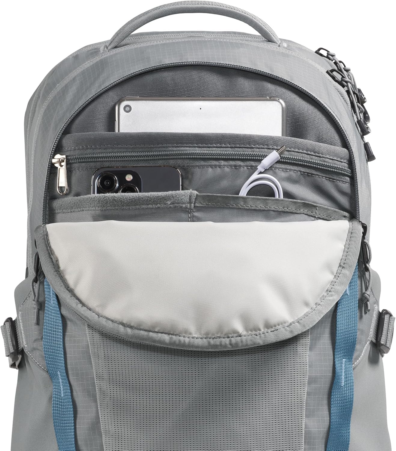 The North Face Recon Everyday Laptop Backpack | Daypack with Water Repellent Finish, 16" Laptop Sleeve, 2 Water Bottle Pockets, Concrete, One Size