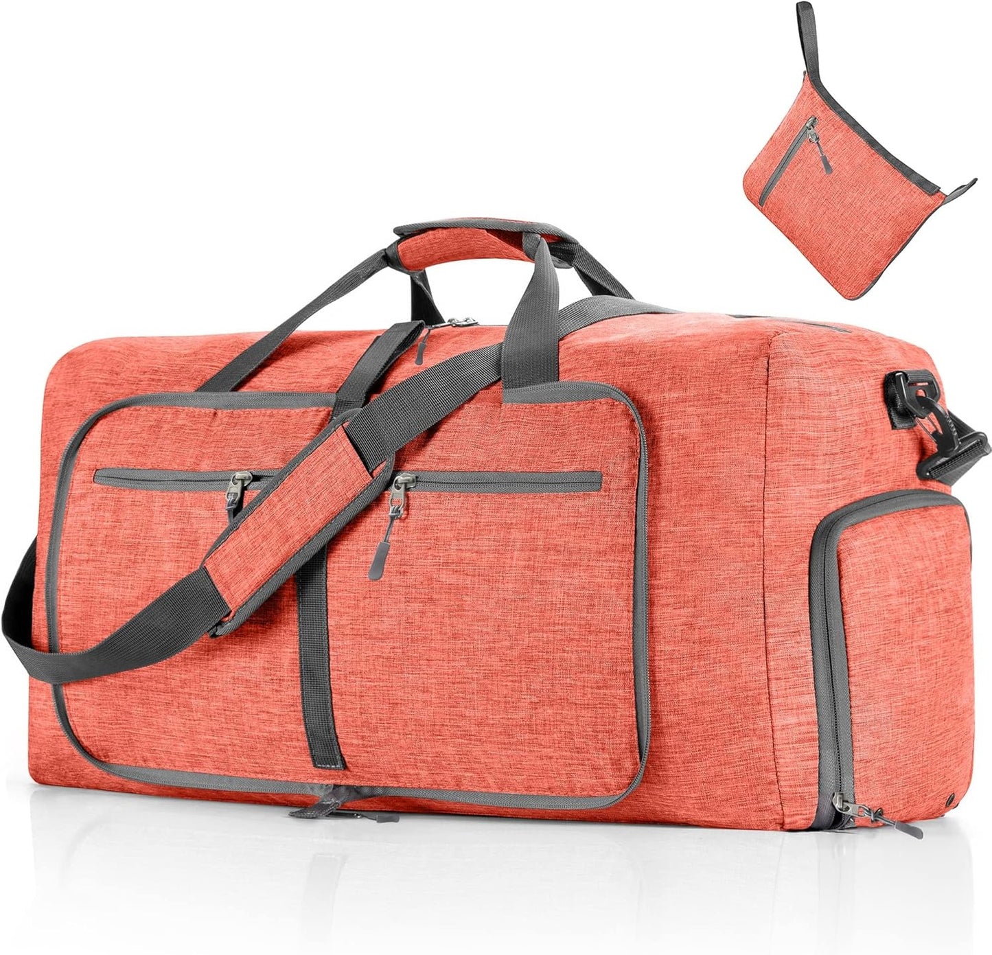 Vomgomfom 65L/85L/115L Foldable Travel Duffle Bag, Lightweight Checked Luggage with Shoe
