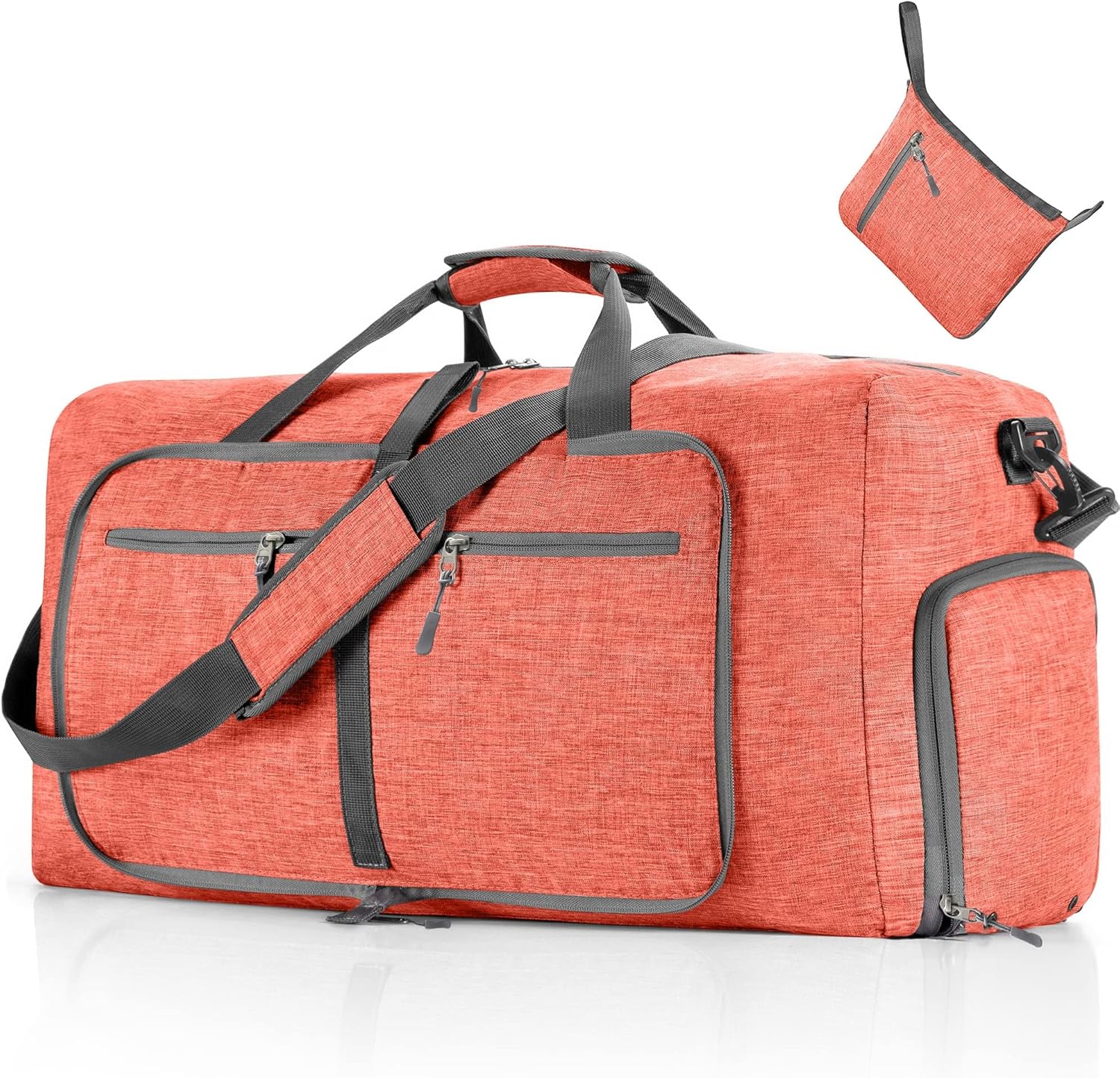 Vomgomfom 65L/85L/115L Foldable Travel Duffle Bag, Lightweight Checked Luggage with Shoe