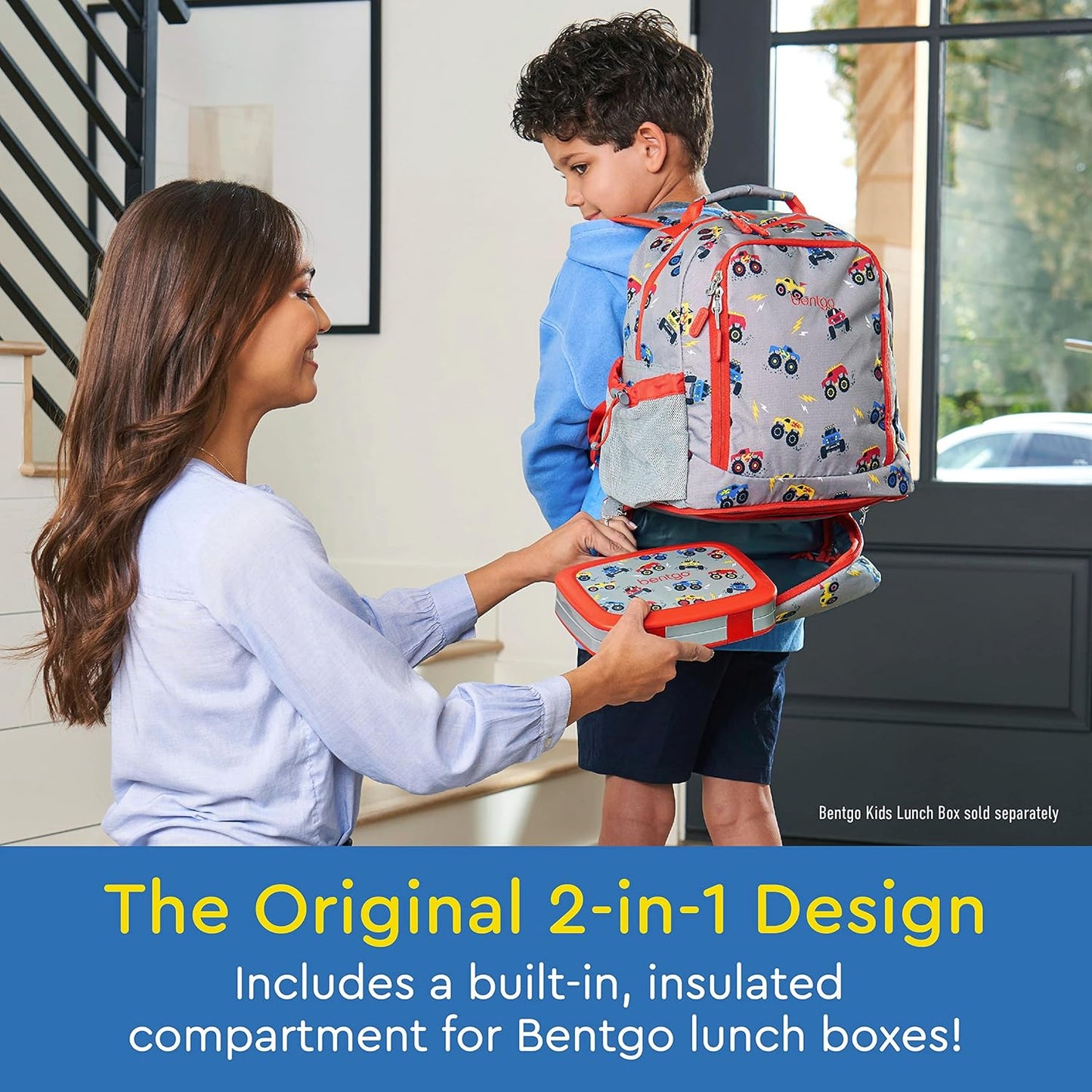 Bentgo Kids 2-in-1 Backpack & Insulated Lunch Bag - Durable 16” Backpack & Lunch Container in