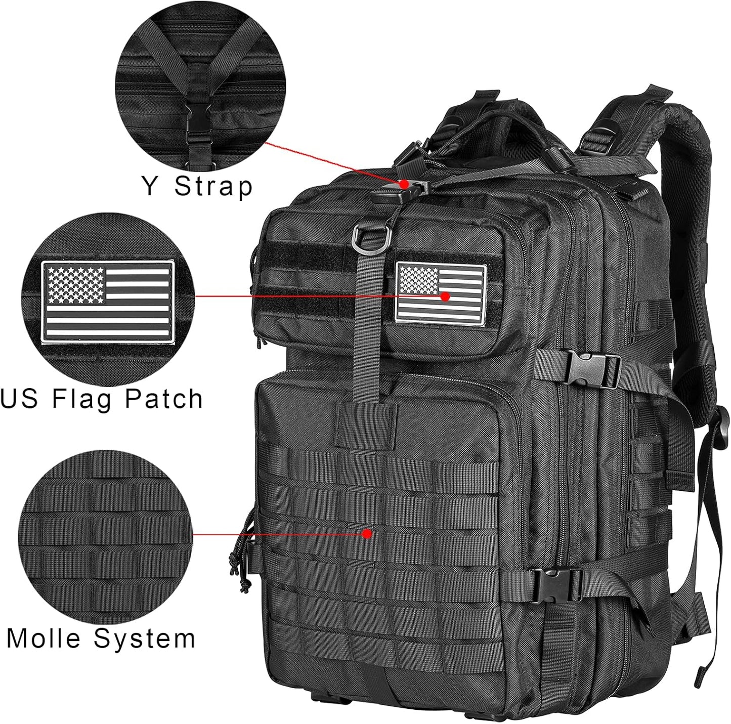 Himal Military Tactical Backpack - Large Army 3 Day Assault Pack Molle Bag Rucksack,40L