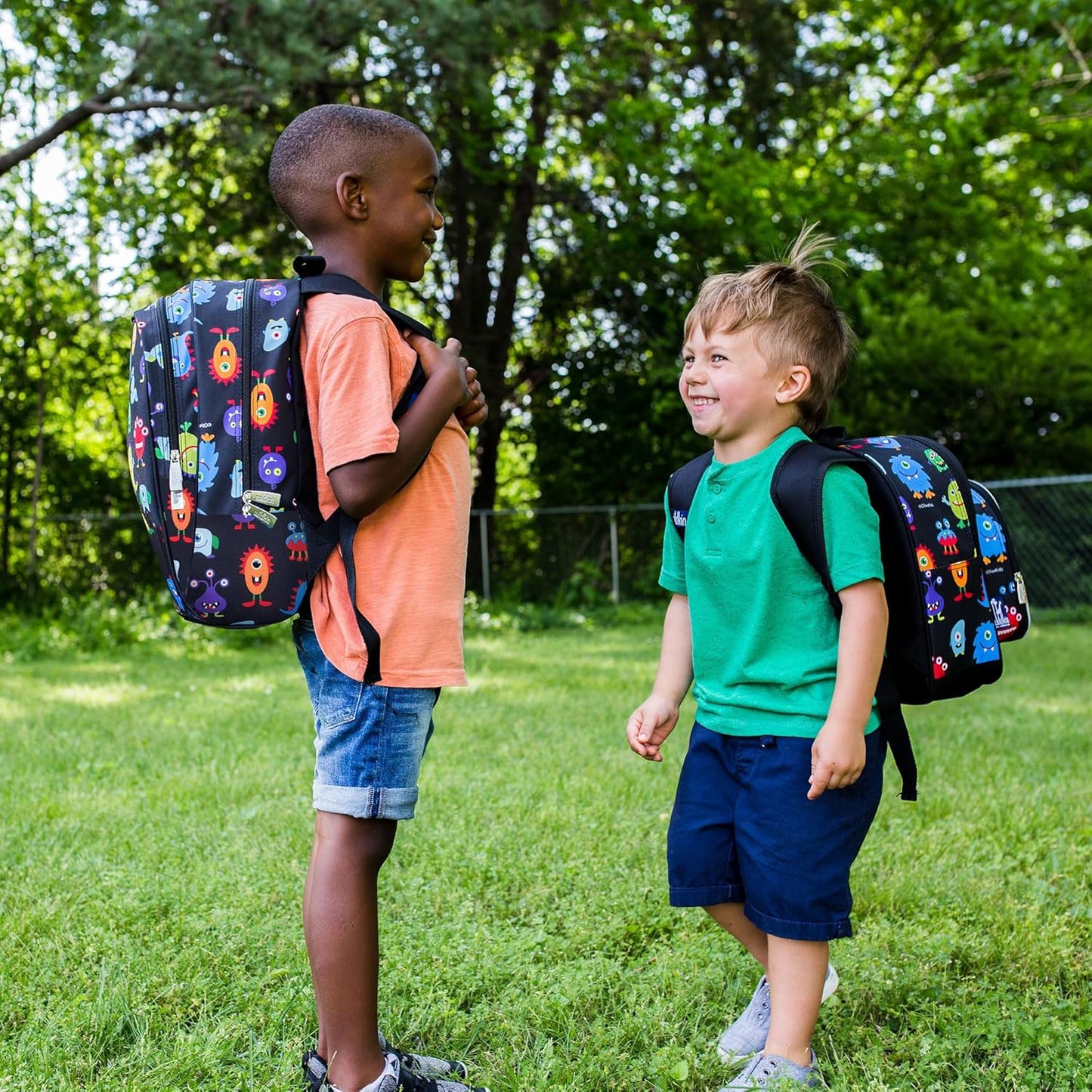 Wildkin 15-inch Kids Backpack – Durable, Padded, Adjustable for School & Travel - Monsters