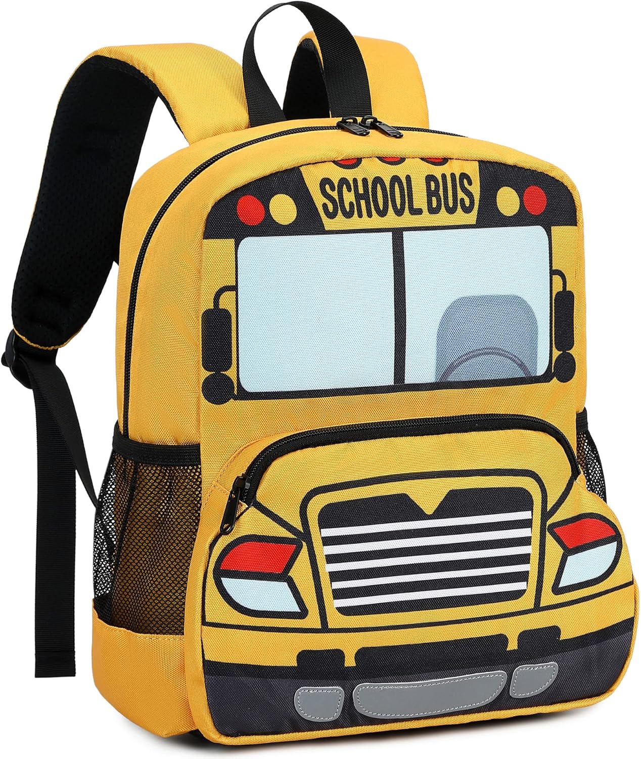 Kids Backpack for Boys Girls Preschool Bookbags 3D Cartoon Daycare Toddler Bags (Yellow bus)
