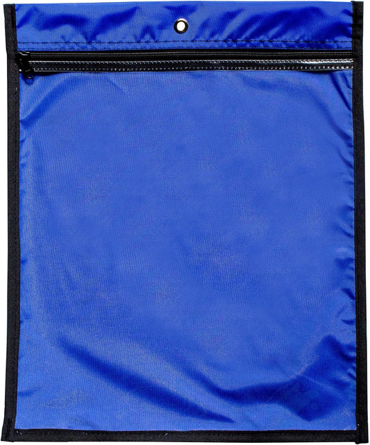 Media Pouch and Nylon Tote Bag for Books, Headphones, and School Accessories, Heavy Duty Travel Storage for Classroom or Library, 17.75 x 14.25 Inch (Royal Blue)