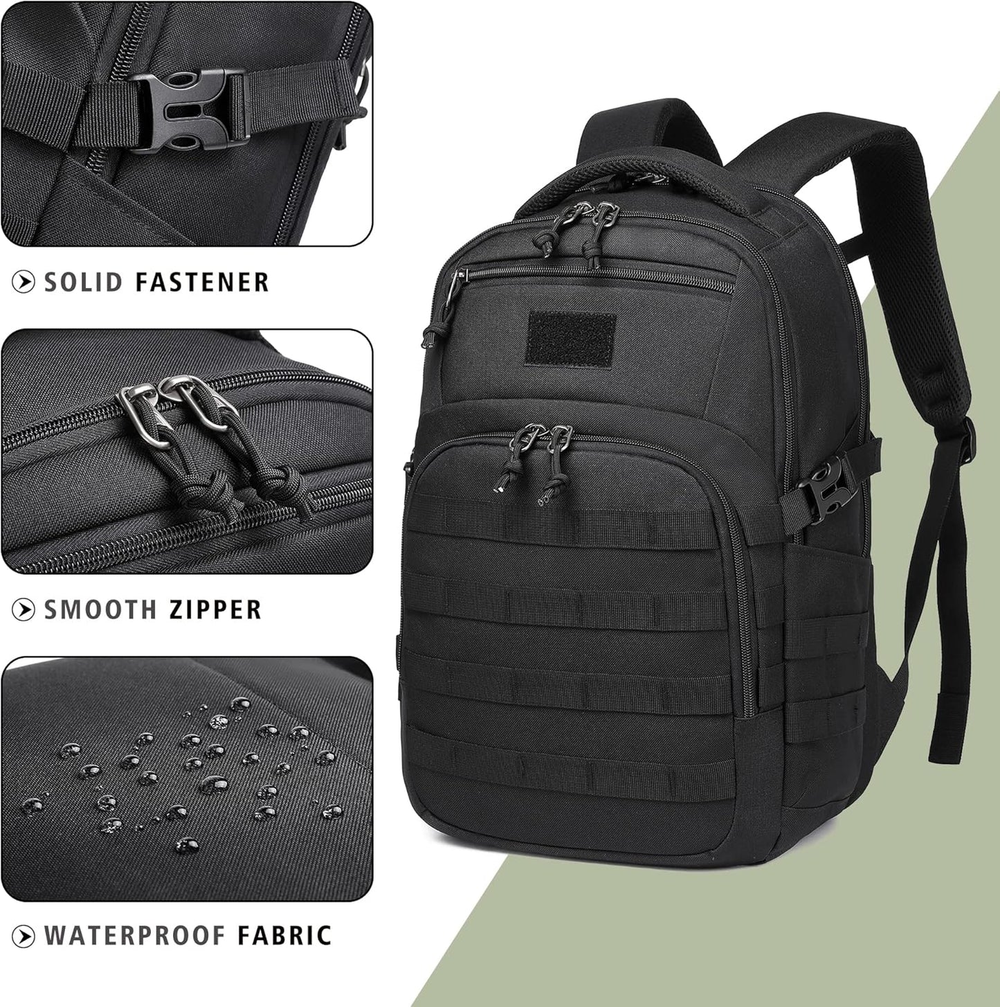 Wotony Military tactical backpack, backpack for men black small tactical assault bag