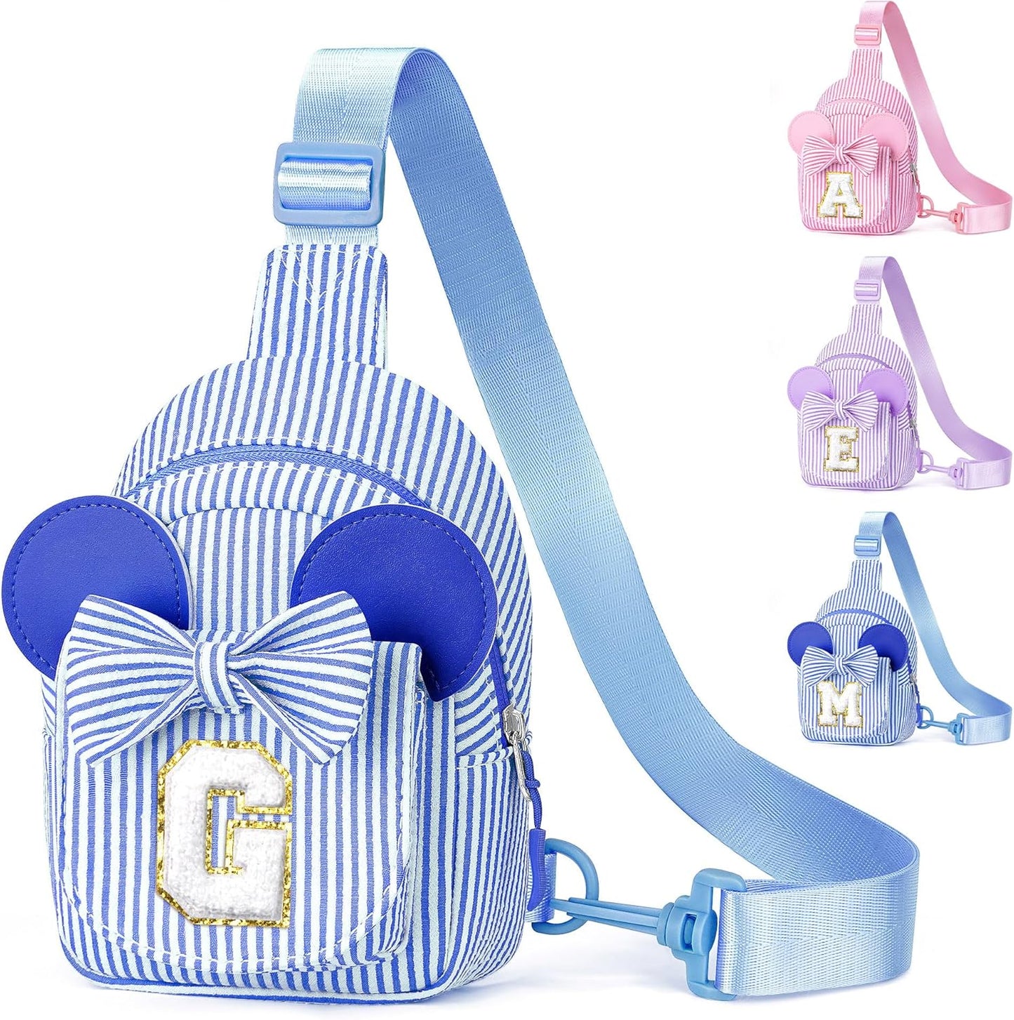 YOOLIFE Sling Bag for Kids Girls, Birthday Gifts for Little Girl, Personalized Birthday Gifts for Girls Kids, Initial Small Sling Bags for Girl Kid Daughter Sister Gift (Blue G)