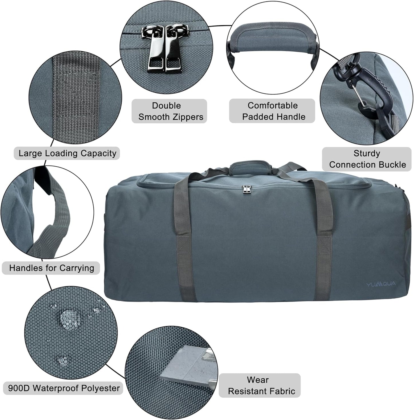 Large Duffle Bag for Travel, 100L Travel Duffel Bags for Men, 900D Polyester Water & Tear Resistant Extra Large Travel Bag Heavy Duty Moving Bags for Sport Camping Gear Holiday Christmas Decor Storage
