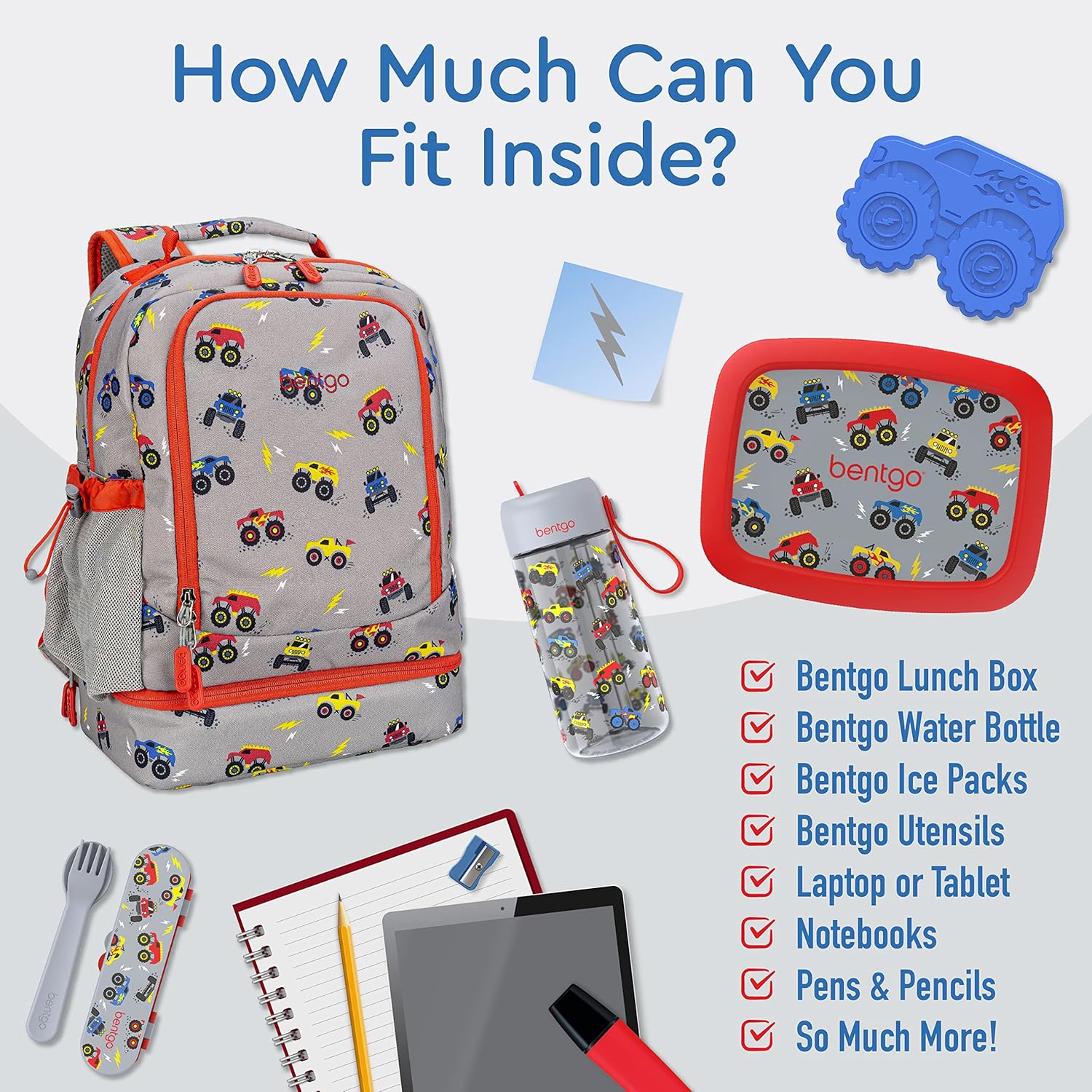 Bentgo Kids 2-in-1 Backpack & Insulated Lunch Bag - Durable 16” Backpack & Lunch Container in