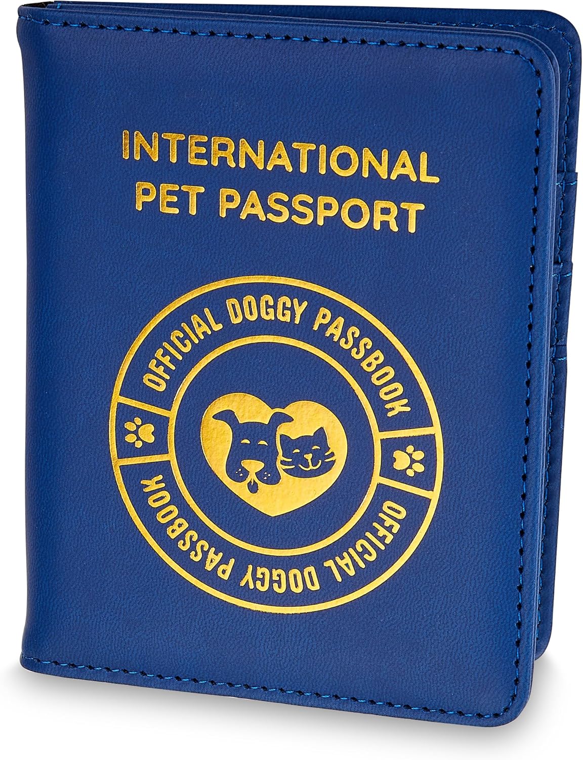 Support Pets International Pet Passport – Official Pet Travel Document Holder – Blue Passport Cover for Emotional Support & Service Animals – Secure Plastic Organizer for Vet Records, ID