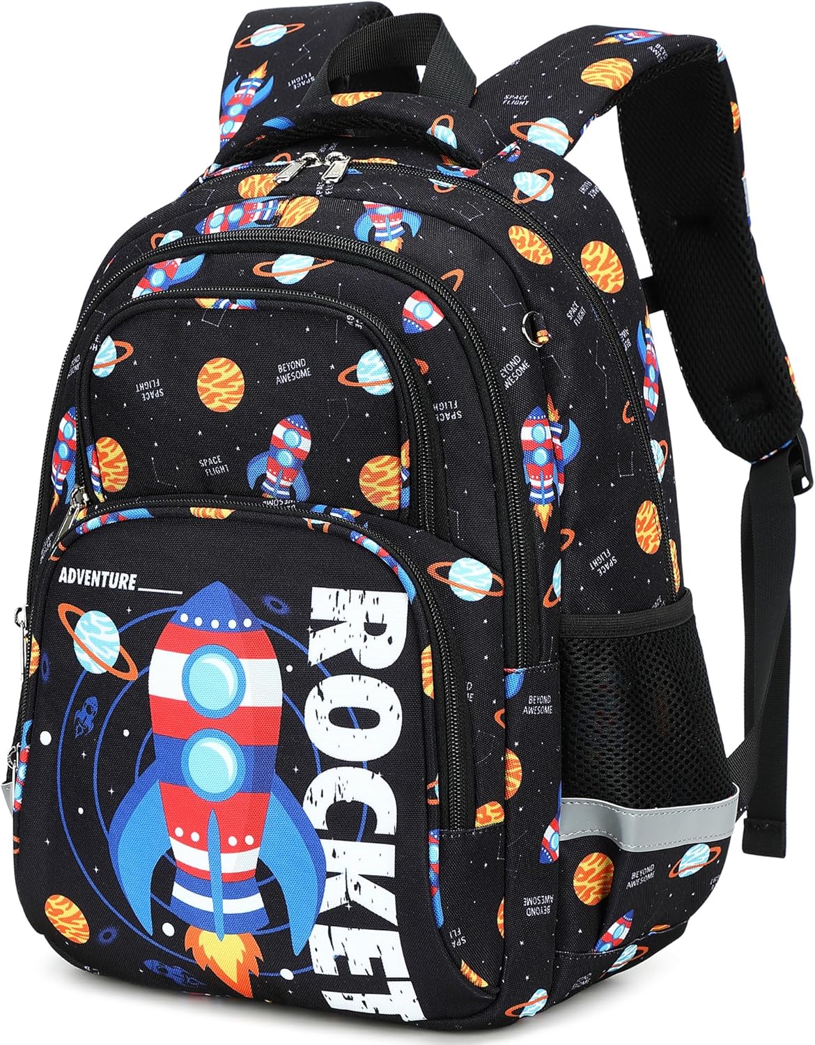 abshoo Cute Rocket School Backpack For Boys Elementary Kindergarten Kids School Bag (Rocket Black)