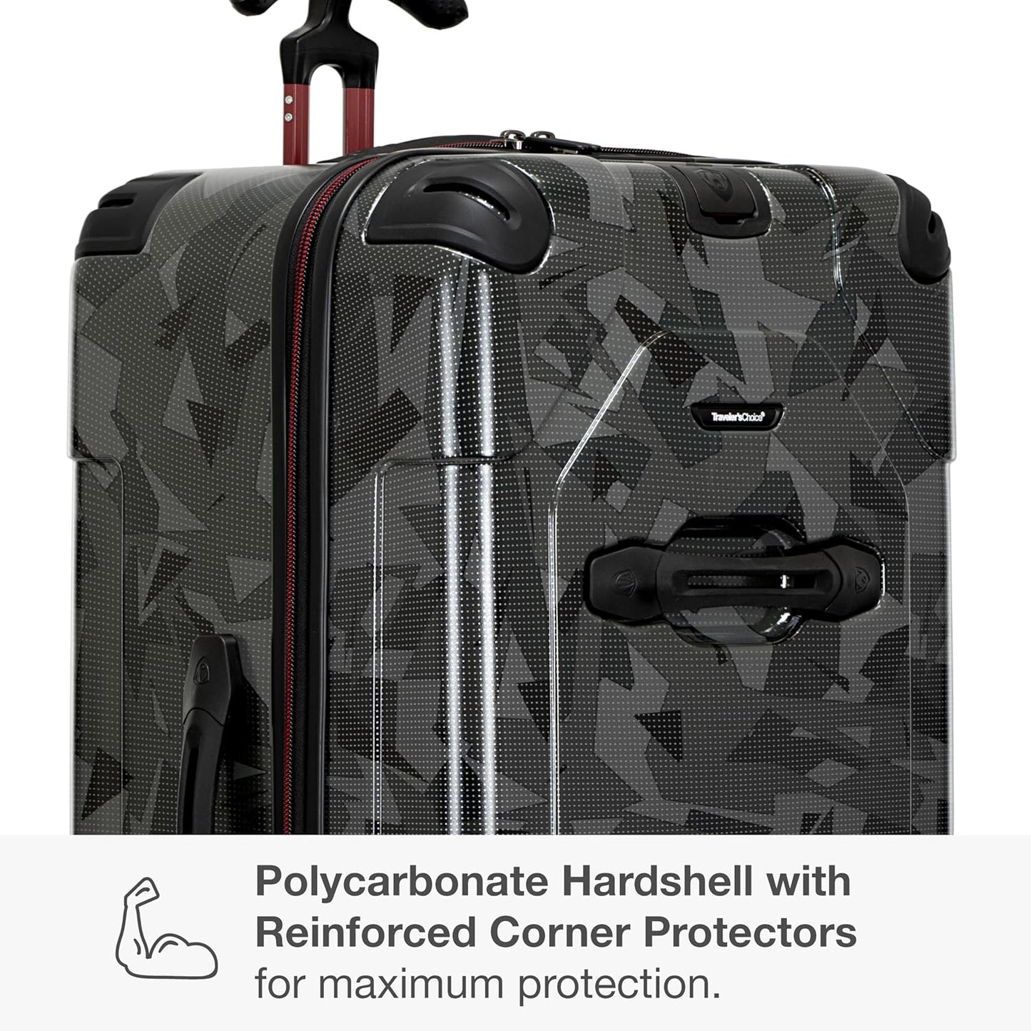 Traveler's Choice Maxporter II Hardside Polycarbonate Spinner Wheels, Gray Camo, 30" Trunk Luggage