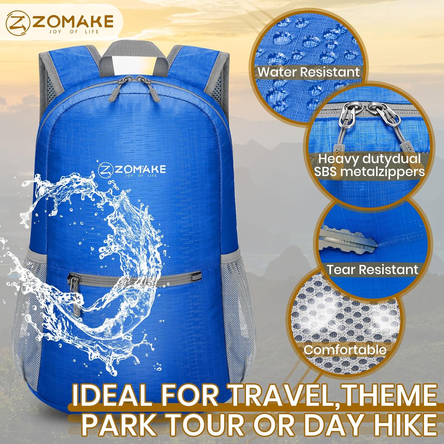 ZOMAKE Ultra Lightweight Hiking Backpack 20L - Packable Small Backpacks Water Resistant Daypack for