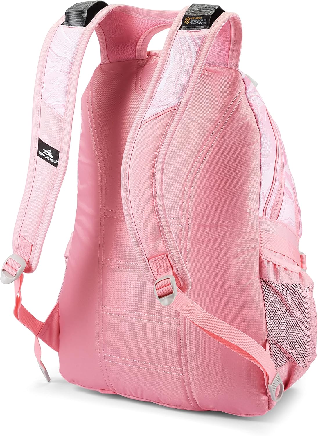 High Sierra Loop Backpack, Travel, or Work Bookbag with tablet sleeve, One Size, Pink Marble