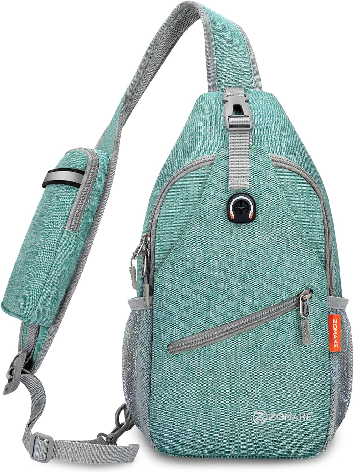ZOMAKE Sling Bag,Small Crossbody Sling Backpack,Water Resistant Shoulder Daypack for Travel,Anti Thief Chest Bag for Hiking(Turquoise)