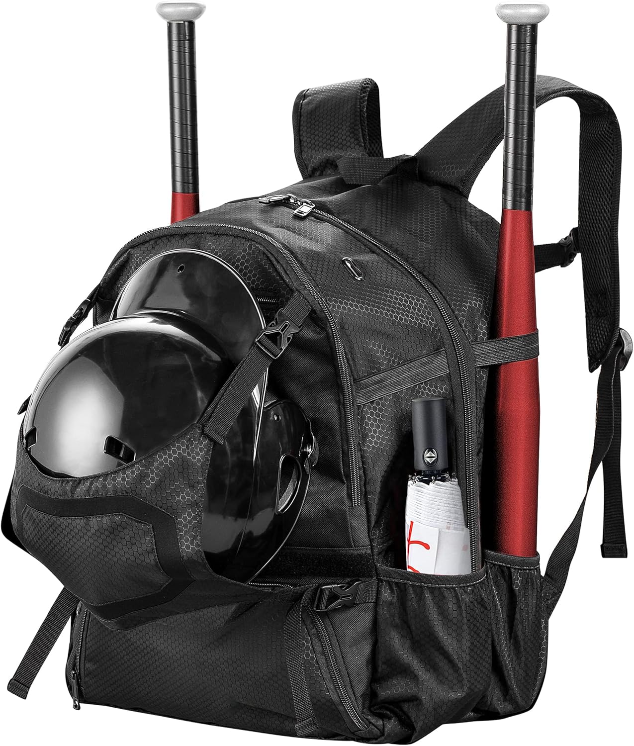 Lejorain White Baseball Umbrella Compact - Portable Windproof Travel Folding Sports Umbrella Auto Open Baseball