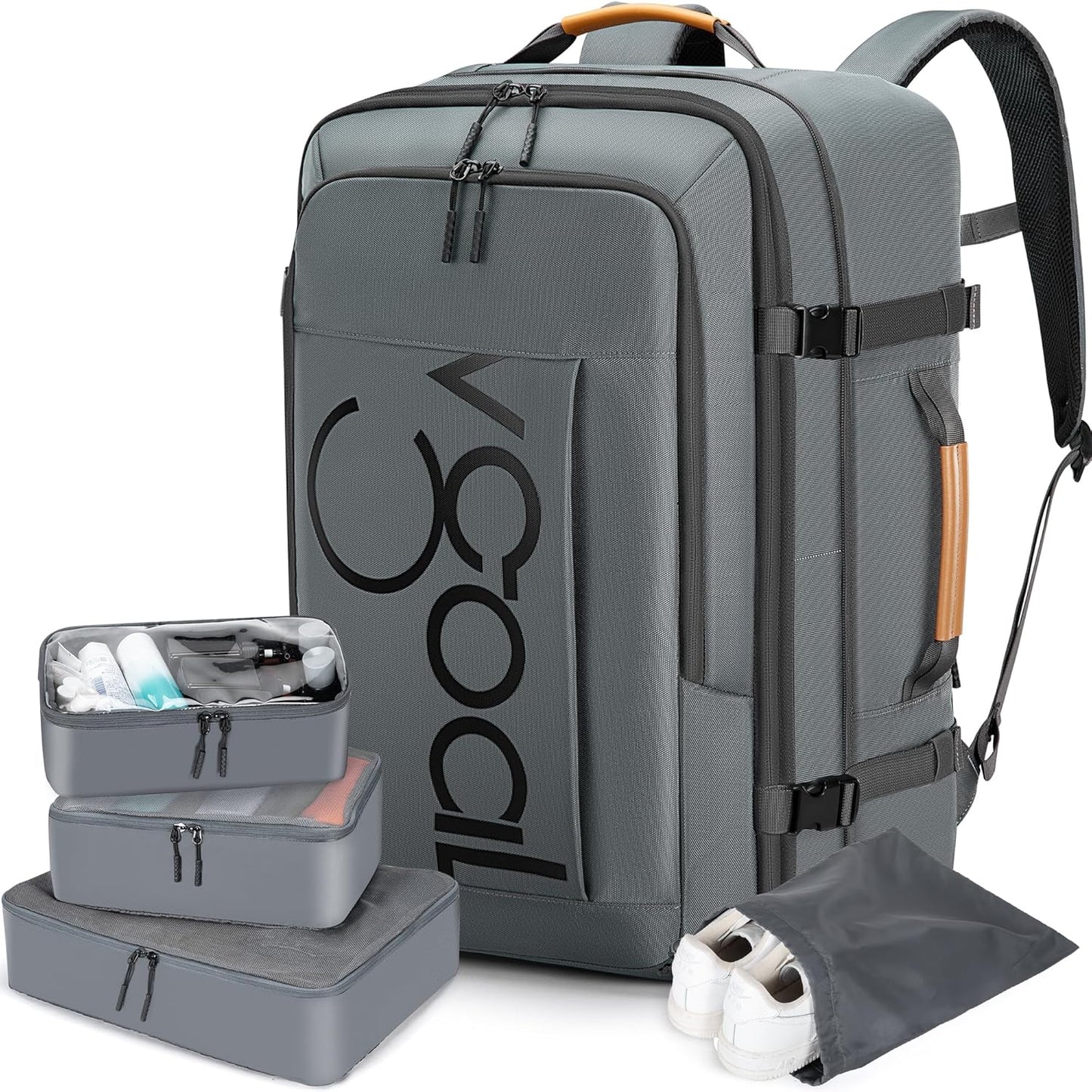 VGOAL Carry On Backpack, Travel Backpack Expandable with Packing Cubes, Weekender Backpack for Men Women (FG6318)