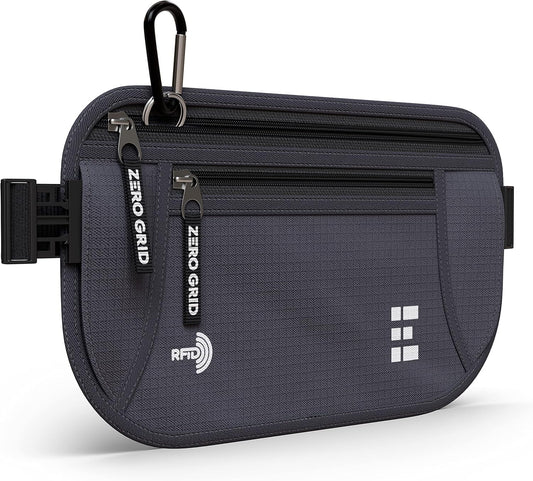 Money Belt for Secure Travel - RFID Blocking Slim Passport Holder - Hidden Waist Pouch for Cash, Credit Cards, Documents - Concealable Under Clothes, Water-Resistant Slim Fanny Pack for Men and Women