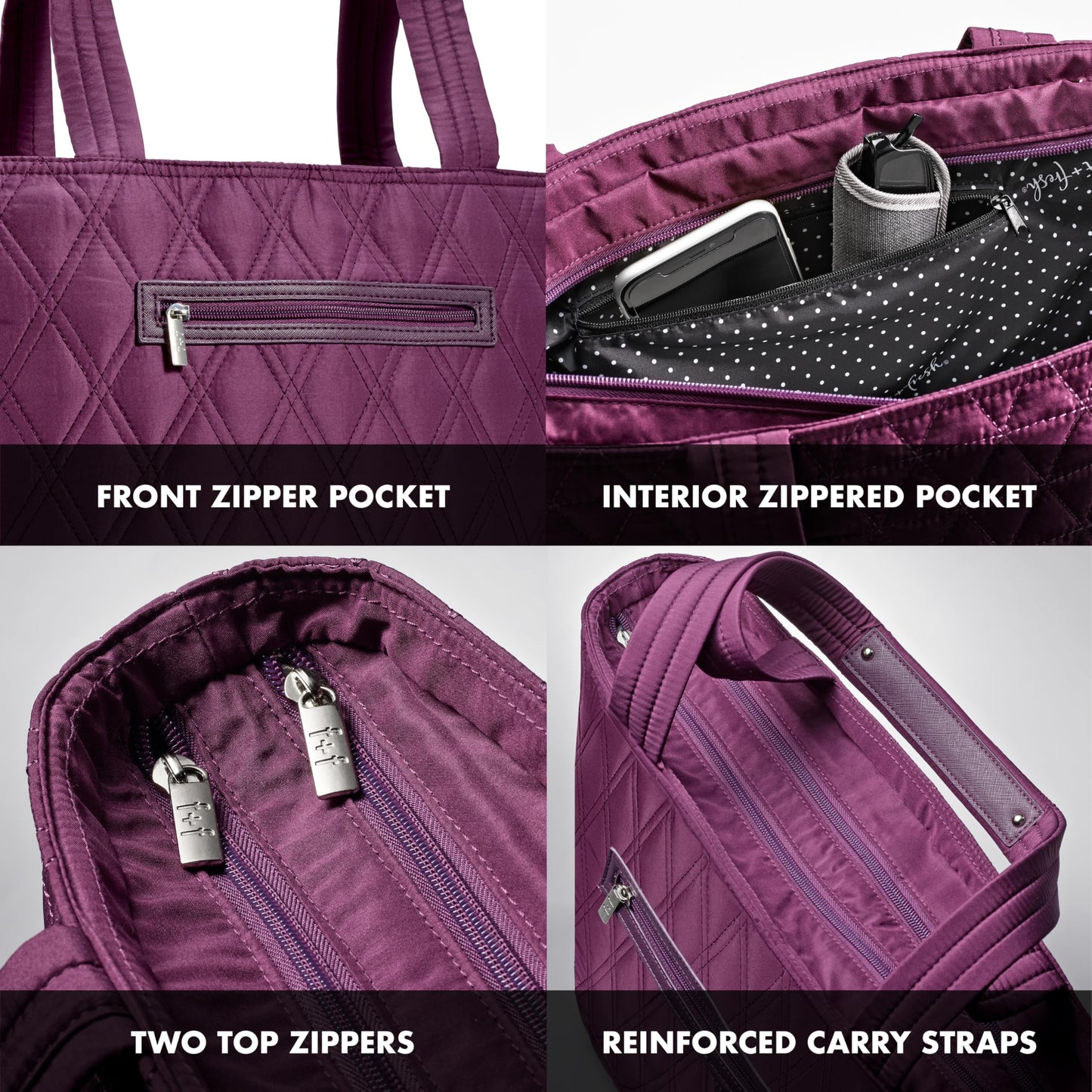 Fit & Fresh Metro 2 in 1 Work Tote Bag with Insulated Lunch Compartment
