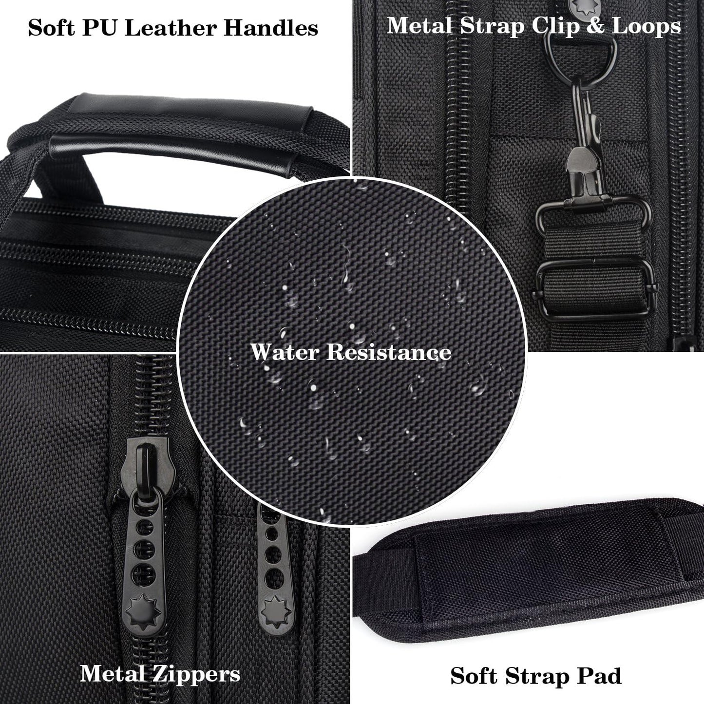 Ytonet Gaming Laptop Briefcase 18 Inch, Expandable Extra Large Case for Computer, Water Resistant Bag for Men With Luggage Strap, Work Travel Carrying Case, Black