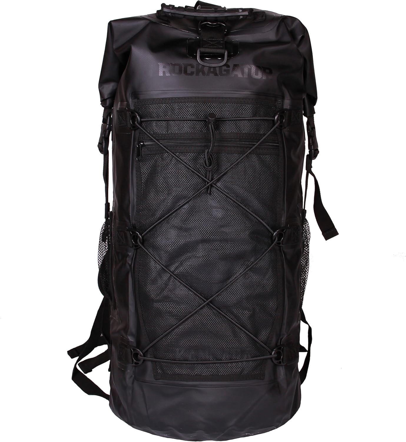 Rockagator Kanarra 90L Waterproof Backpack for Camping, Hiking, Mountaineering, Backpacking, Hunting, Fishing, Canoeing, Outdoor Activities, The Wet Outdoors - Large Capacity, Roll Top Closure, Black