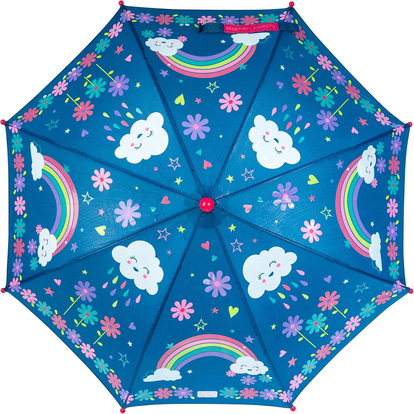 Stephen Joseph Kids' Color Changing Wet Dry Umbrella, Water reacting, Pinch Free Umbrellas for Rain Children's Umbrella, BUTTERFLY, 23"X29