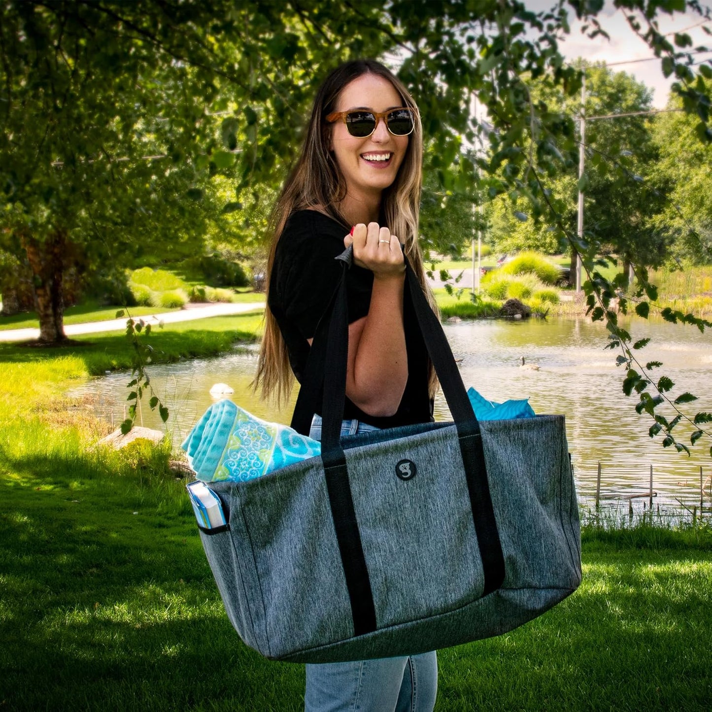 geckobrands Large Utility Tote - Durable Multipurpose Bag for Beach, Travel, Shopping & Outdoor