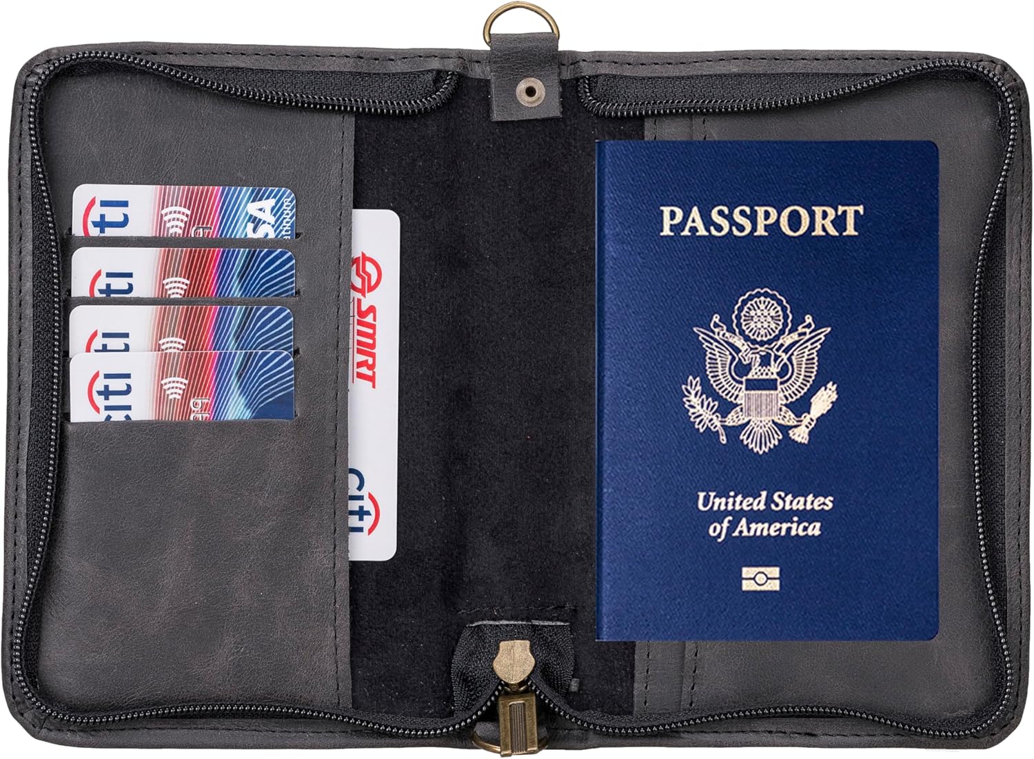 Personalized Leather Passport Holder, Handmade Travel Wallet with Card Slots, Pen Slot | Protector