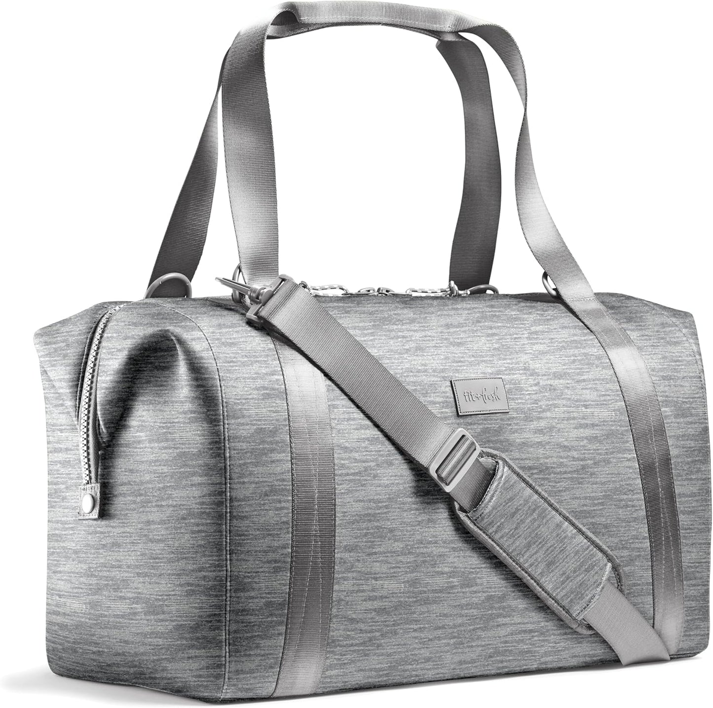 Fit & Fresh Premium Neoprene Weekender Bag With Trolley Sleeve - Large Overnight, Carry-on, Duffel, Gym, and Hospital Bag for Labor & Delivery