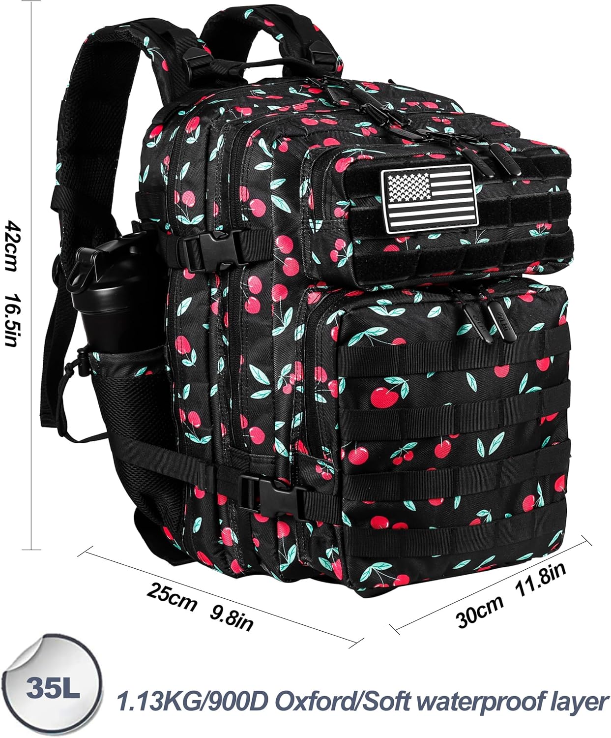 LHI Tactical Military Backpack for Men and Women 25L/35L Army Assault Pack Bag Small Rucksack with Bottle Holder