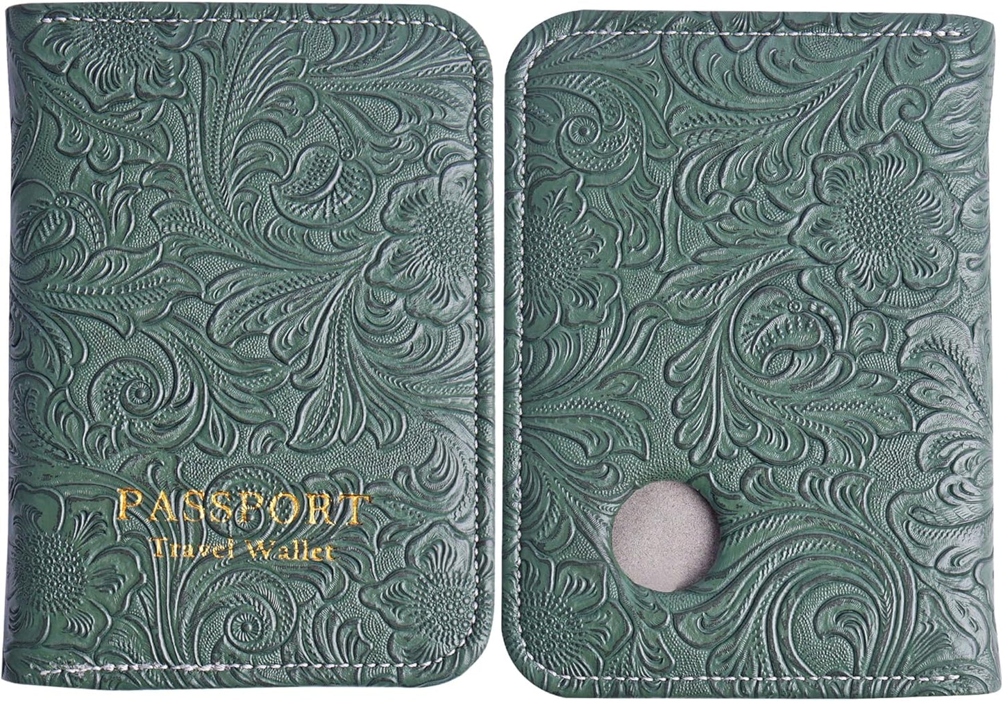 lizimandu Passport Holder with Airtag Slot, Airtag Passport Wallet for Men Women, Slim Leather
