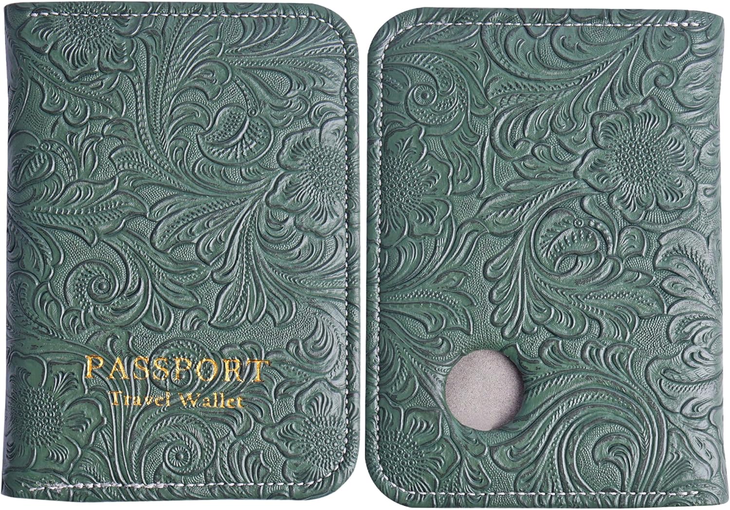 lizimandu Passport Holder with Airtag Slot, Airtag Passport Wallet for Men Women, Slim Leather
