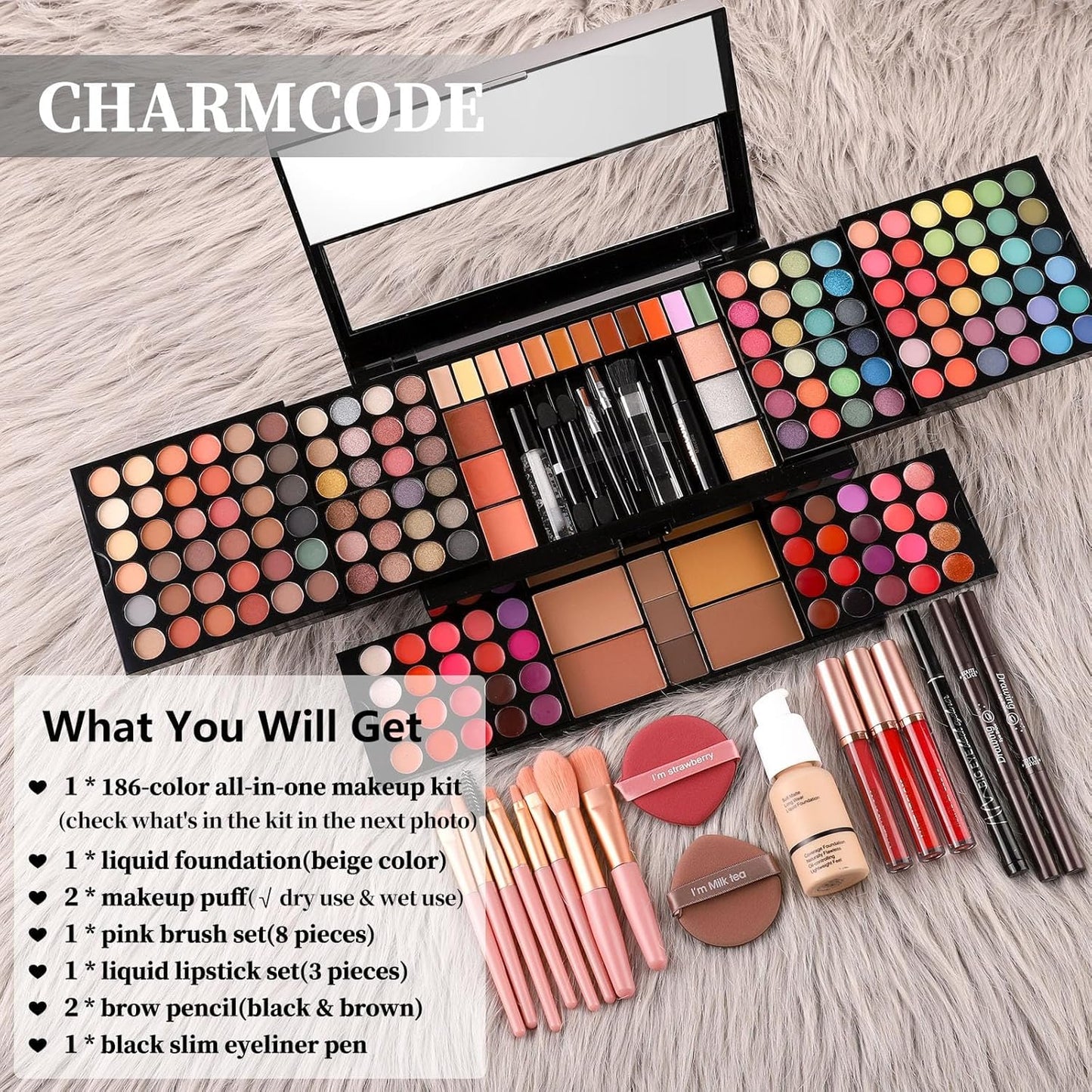 Professional Big Makeup Kit for Teens Girls & Women Full Kit, Beauty Case with Beginner Cosmetics