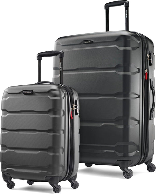 Samsonite Omni PC Hardside Expandable Luggage with Spinner Wheels, Black, 2-Piece Set (20/28)