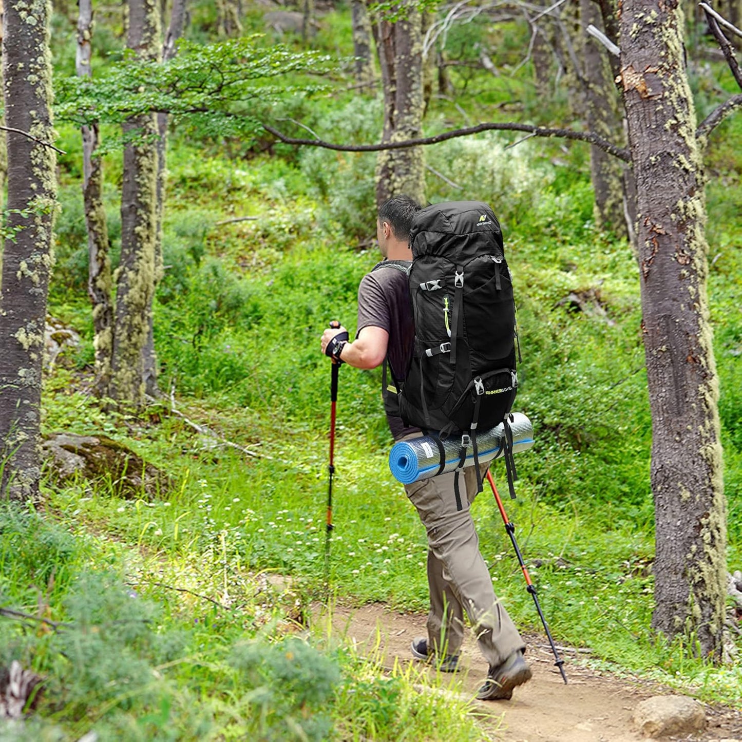N NEVO RHINO Internal Frame Hiking Backpack 50/60/65/70/80L, Mountain Climbing Camping Backpack Daypack Waterproof Rain Cover