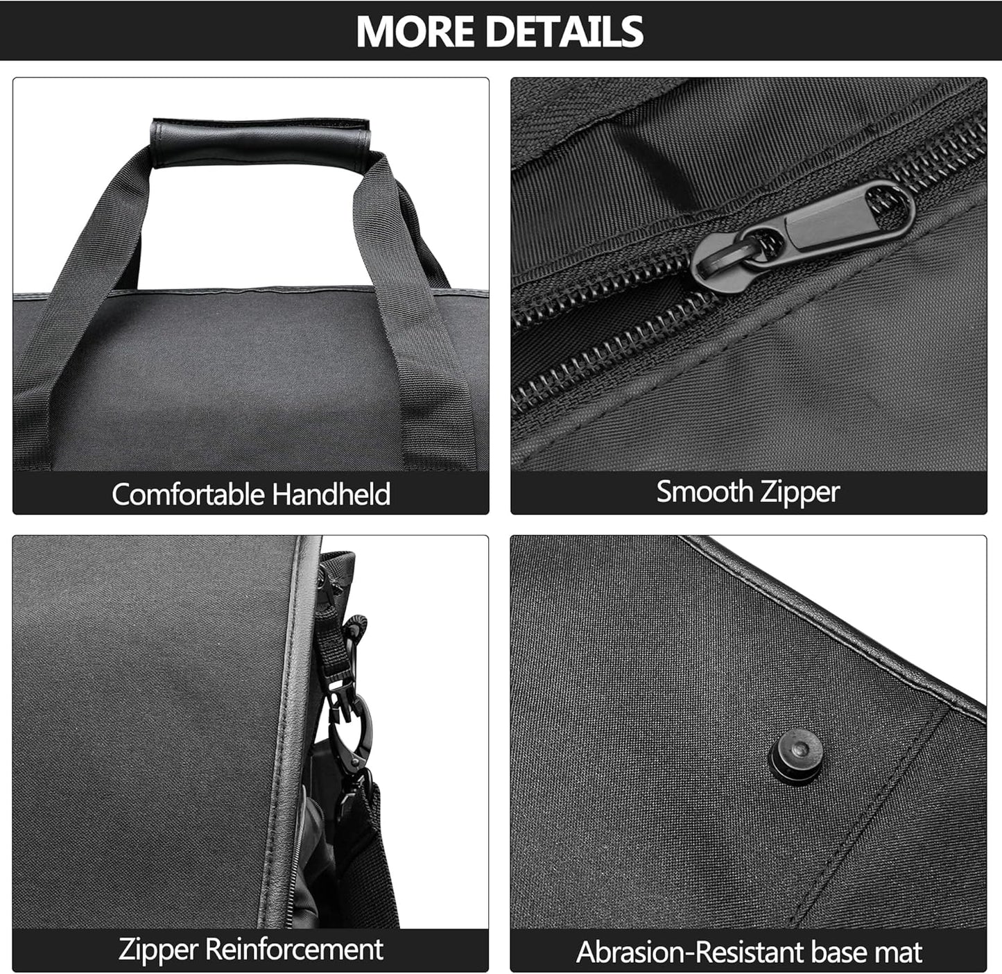 Convertible Garment Travel Bag, Carry on Luggage Duffel Bag for Men Women with Shoulder Strap, 2 in 1 Hanging Suitcase Suit Business Foldie Travel Bag Expandable, Shoe Compartment(Black)