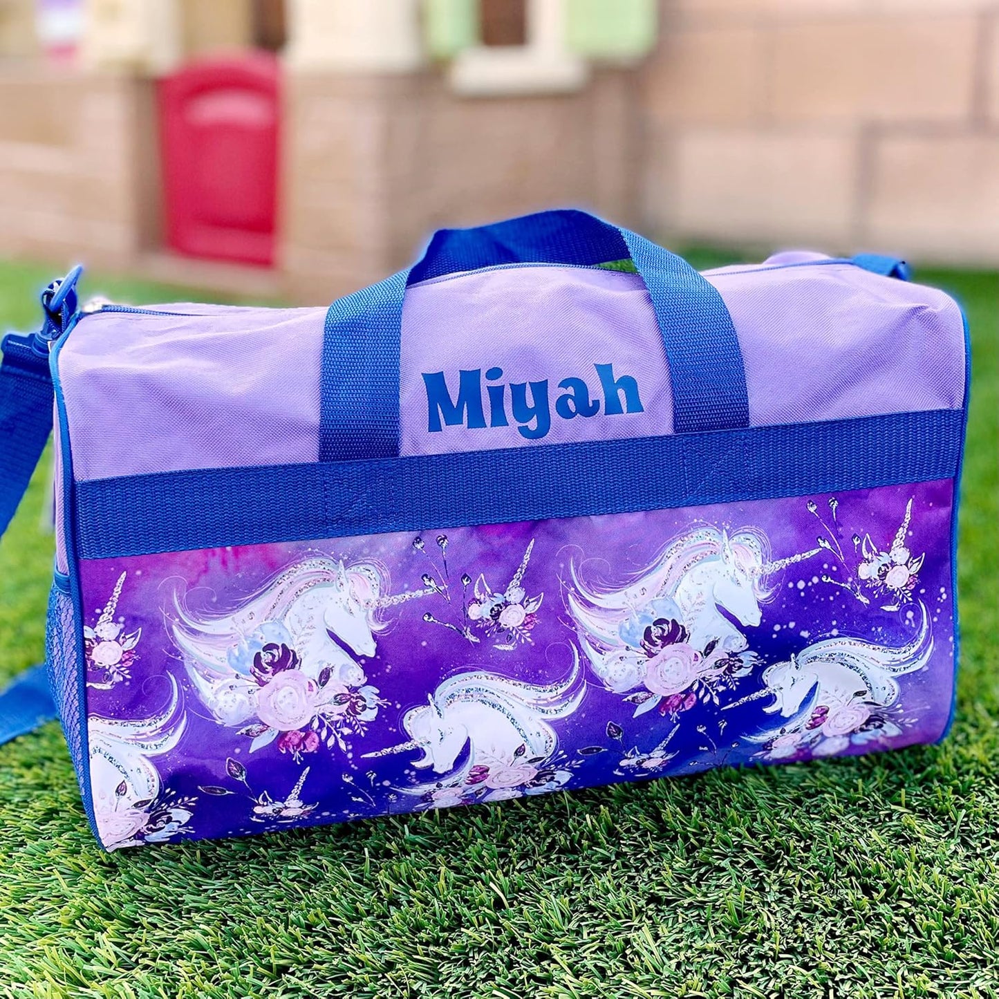 Personalized Kids 18 Inch Duffel Bag for Sports, Travel and Sleepover - Unicorn